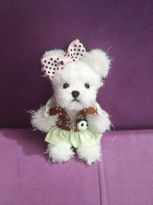 Handmade Fluffy Figurine/Desk Ornament/Cute Puppy Sculpture